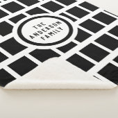 Geometrisch Patroon Modern Black en White Sherpa B Deken (3/4)