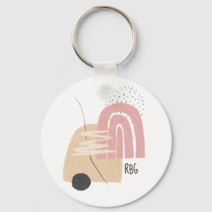 Geometrisch patroon modern ontwerp monogram sleutelhanger