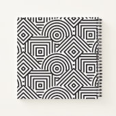 Geometrisch patroon Modern Zwart & Wit Notitieboek (Achterkant)