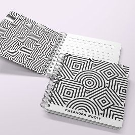 Geometrisch patroon Modern Zwart & Wit Notitieboek
