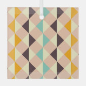 Geometrisch patroon overlappende diamanten en drie glas ornament (Voorkant)