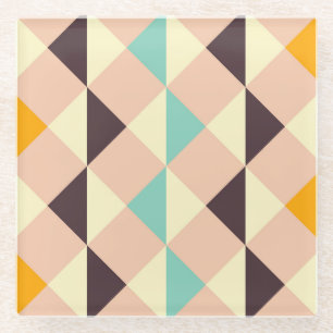Geometrisch patroon overlappende diamanten en drie glazen onderzetter
