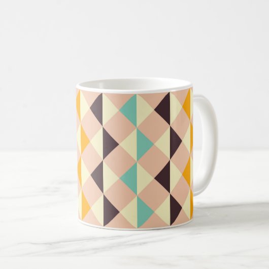 Geometrisch patroon overlappende diamanten en drie koffiemok (Voorkant rechts)