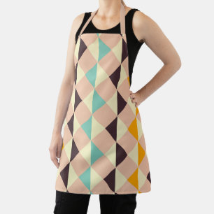 Geometrisch patroon overlappende diamanten en drie schort