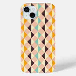 Geometrisch patroon overlappende ruiten en driehoe iPhone 15 mini hoesje