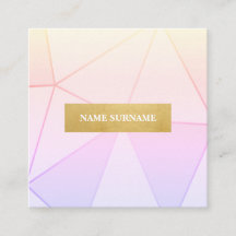Geometrisch Patroon Paars Gold Square Visitekaartj