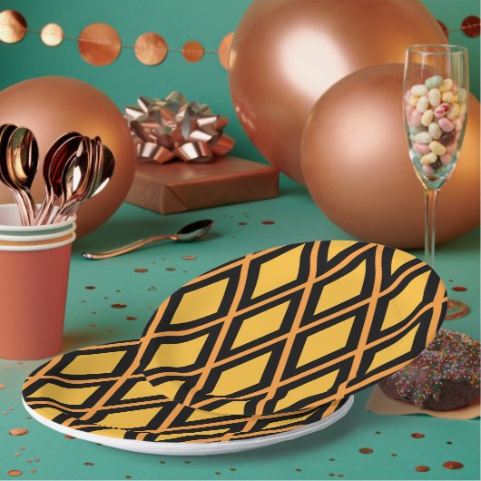 Geometrisch patroon papieren bordje (Multi)