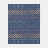 Geometrisch patroon perzik groen blauw fleece deken (Voorkant)