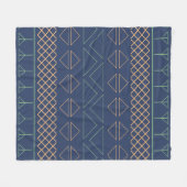Geometrisch patroon perzik groen blauw fleece deken (Voorkant (Horizontaal))
