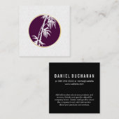 Geometrisch patroon | Pictogram Bamboe Vierkante Visitekaartje (Voorkant / Achterkant)