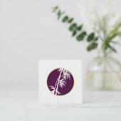 Geometrisch patroon | Pictogram Bamboe Vierkante Visitekaartje (Staand voorkant)