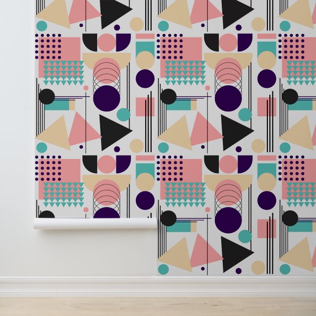 Geometrisch Patroon Pop Art Retro Behang (Applicatie)