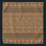 Geometrisch patroon Print Brown Pet Bandana<br><div class="desc">Bruin geometrisch patroonbandje. Zwart afdrukken op bruine achtergrond.</div>