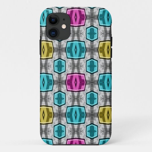 Geometrisch patroon retro jaren zestig Case-Mate iPhone case (Achterkant)