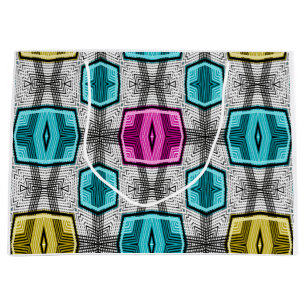 Geometrisch patroon retro jaren zestig groot cadeauzakje