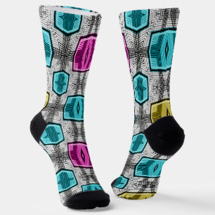 Geometrisch patroon retro jaren zestig sokken