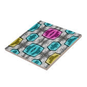 Geometrisch patroon retro jaren zestig tegeltje (Zijkant)