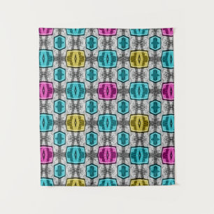 Geometrisch patroon retro jaren zestig wandkleed