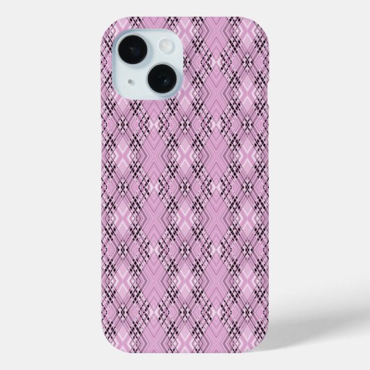 Geometrisch patroon retro roze diamanten Case-Mate iPhone case (Achterkant)