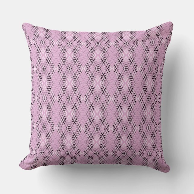 Geometrisch patroon retro roze diamanten kussen (Voorkant)