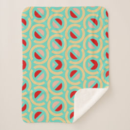 Geometrisch patroon retro sherpa deken