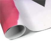 Geometrisch patroon rode rozen en zwarte diamanten cadeaupapier (Rol Hoek)