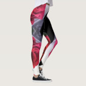 Geometrisch patroon rode rozen en zwarte diamanten leggings (Rechts)