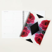 Geometrisch patroon rode rozen en zwarte diamanten planner (Display)