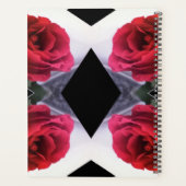 Geometrisch patroon rode rozen en zwarte diamanten planner (Achterkant)