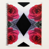 Geometrisch patroon rode rozen en zwarte diamanten planner (Voorkant)