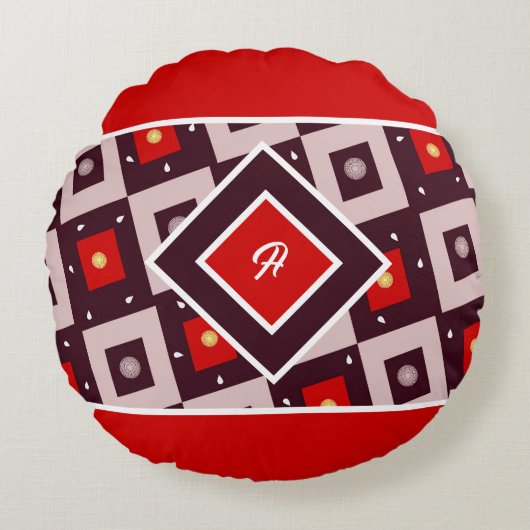 Geometrisch patroon rond kussen (Voorkant)