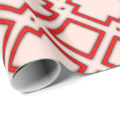 Geometrisch patroon Rood en Roze Cadeaupapier (Rol Hoek)