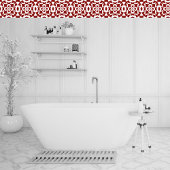 Geometrisch patroon rood en wit tegeltje