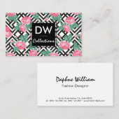 Geometrisch patroon roos ventilator visitekaartje (Voorkant / Achterkant)