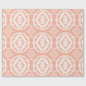 Geometrisch patroon roze en witte stroom cadeaupapier (Vlak)