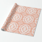 Geometrisch patroon roze en witte stroom cadeaupapier (Uitgerold)