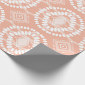 Geometrisch patroon roze en witte stroom cadeaupapier (Hoek)