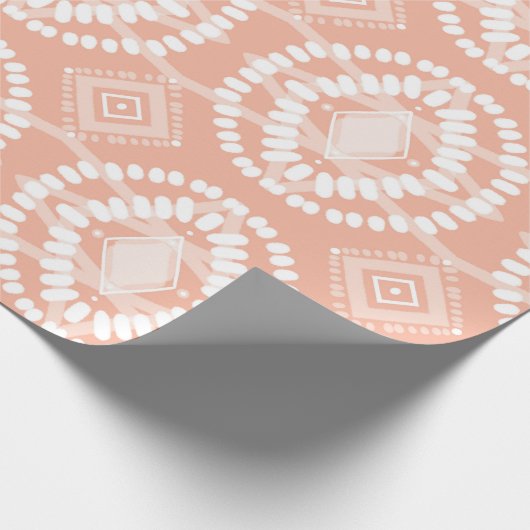 Geometrisch patroon roze en witte stroom cadeaupapier (Hoek)