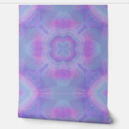 Geometrisch Patroon Roze Paarse en Aqua Waterverf Behang