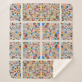 Geometrisch patroon sherpa deken (Voorkant)