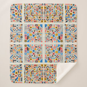 Geometrisch patroon sherpa deken
