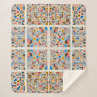 Geometrisch patroon sherpa deken