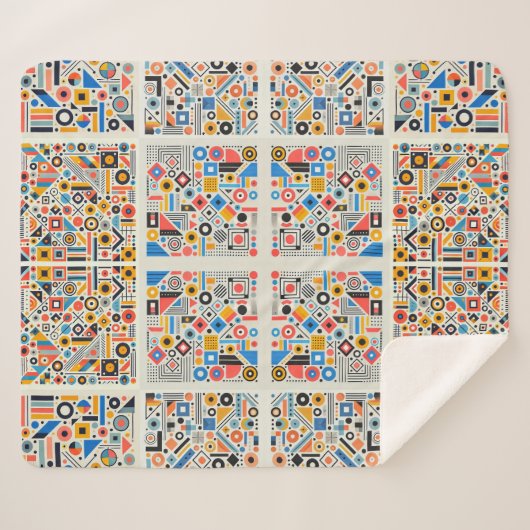 Geometrisch patroon sherpa deken (Voorkant (horizontaal))