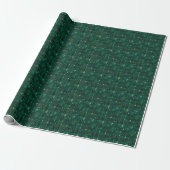 Geometrisch patroon | Smaragd Prisma Cadeaupapier (Uitgerold)
