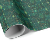 Geometrisch patroon | Smaragd Prisma Cadeaupapier (Rol Hoek)