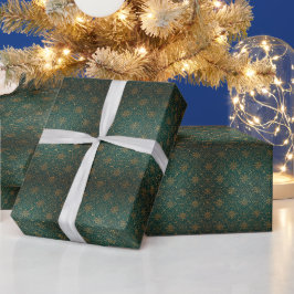 Geometrisch patroon | Smaragdgroene stervormige ex Cadeaupapier
