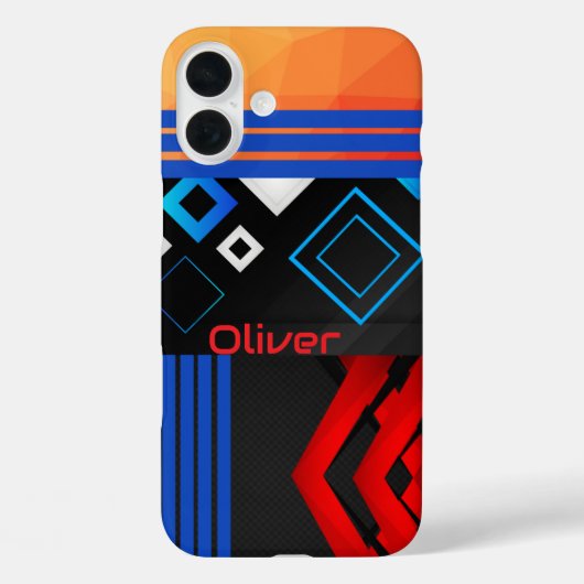 Geometrisch patroon trendy retro midden eeuw moder Case-Mate iPhone case (Achterkant)