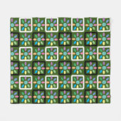 Geometrisch patroon tuinbloem fleece deken (Voorkant (Horizontaal))