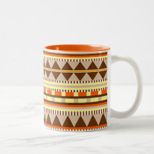 Geometrisch patroon tweekleurige koffiemok