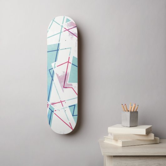 Geometrisch patroon uitwassen persoonlijk skateboard (Muurkunst)